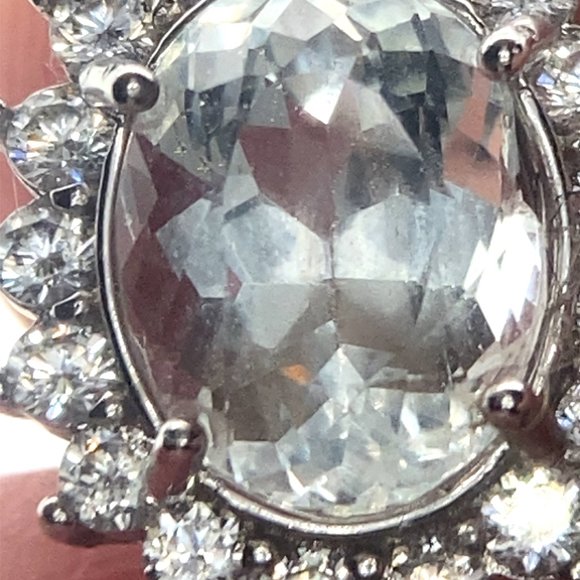 Aquamarine 3.05ct White Gold Finish Solid 925 Sterling Silver Pendant - Picture 3 of 8